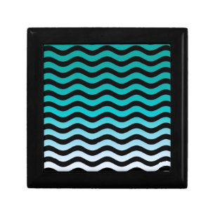 Wavy Turquoise Stripes Gift Box