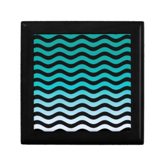 Wavy Turquoise Stripes Gift Box