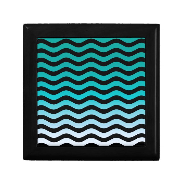 Wavy Turquoise Stripes Gift Box (Front)