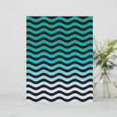 Wavy Turquoise Stripes Pattern (Standing Front)