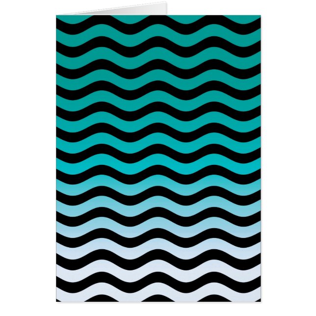Wavy Turquoise Stripes Pattern Cards (Front)