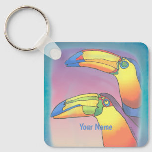 Wavy Two Toucans Keychain