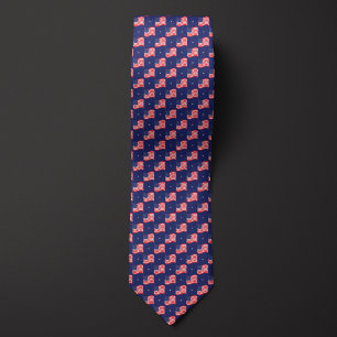 Wavy U.S. Flag Star Pattern Neck Tie