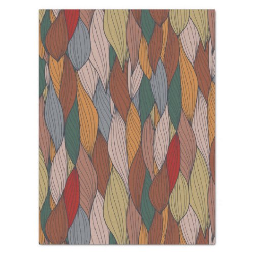 Wavy Unique Pattern with Pink Orange Brown Green   Tissue Paper
