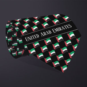 Wavy United Arab Emirates Flag Pattern  Neck Tie