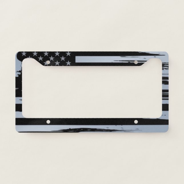 Wavy US Flag - American Flag License Plate Frame (Front)