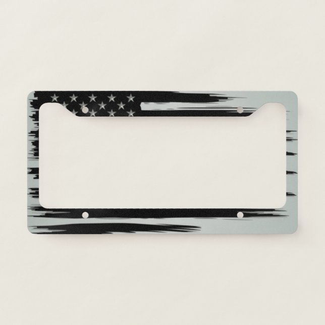 Wavy US Flag - American Flag License Plate Frame (Front)