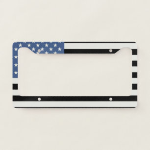 Wavy US Flag - Black American Flag License Plate Frame