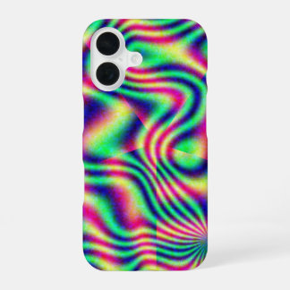 Wavy Vaporwave Retro Glow iPhone 16 Case