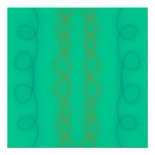 Wavy vertical lines on green background poster