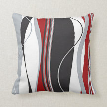 red gray throw pillows