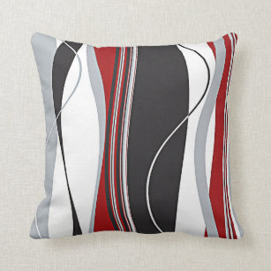 red black and white throw pillows