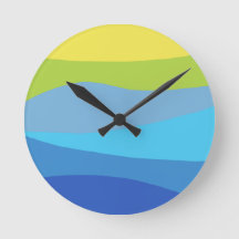 Wavy Vibrant Colorful Design Blue Green Yellow