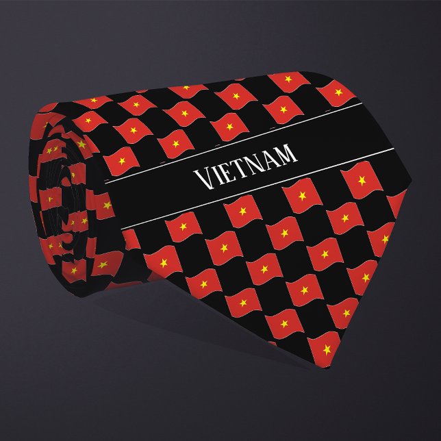 Wavy Vietnam Flag Pattern  Neck Tie (Creator Uploaded)