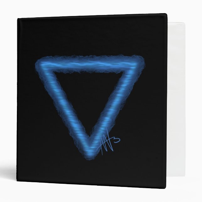 Wavy Water Element Alchemy Symbol 3 Ring Binder (Front/Inside)