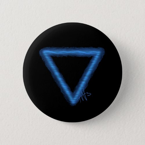Wavy Water Element Alchemy Symbol Button