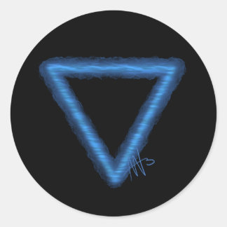 Wavy Water Element Alchemy Symbol Classic Round Sticker