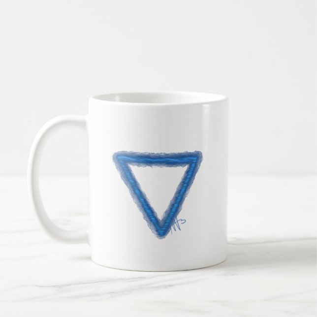 Wavy Water Element Alchemy Symbol Coffee Mug (Left)