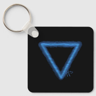 Wavy Water Element Alchemy Symbol Metal Keychain