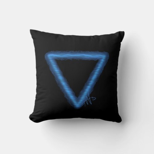 Wavy Water Element Alchemy Symbol Throw Pillow