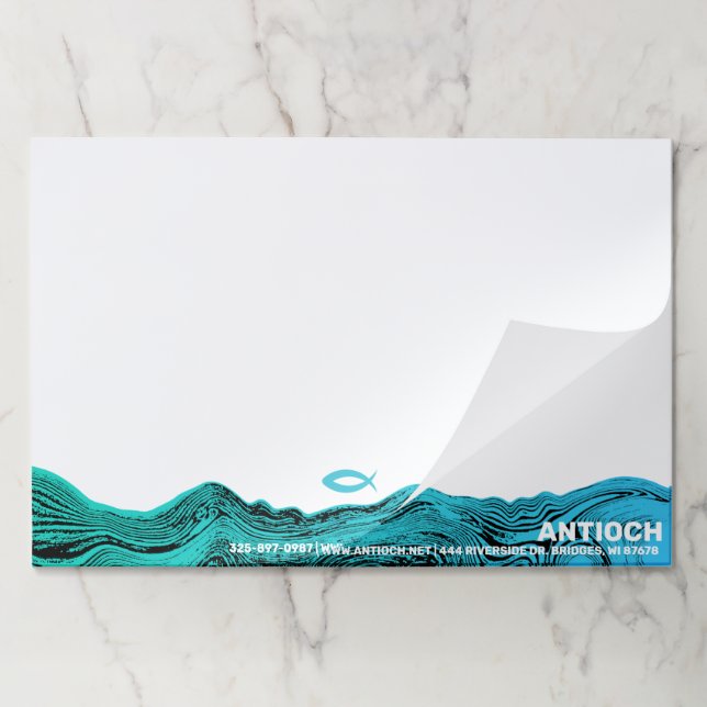 Wavy Waters Jesus Fish Paper Pad (Folded)