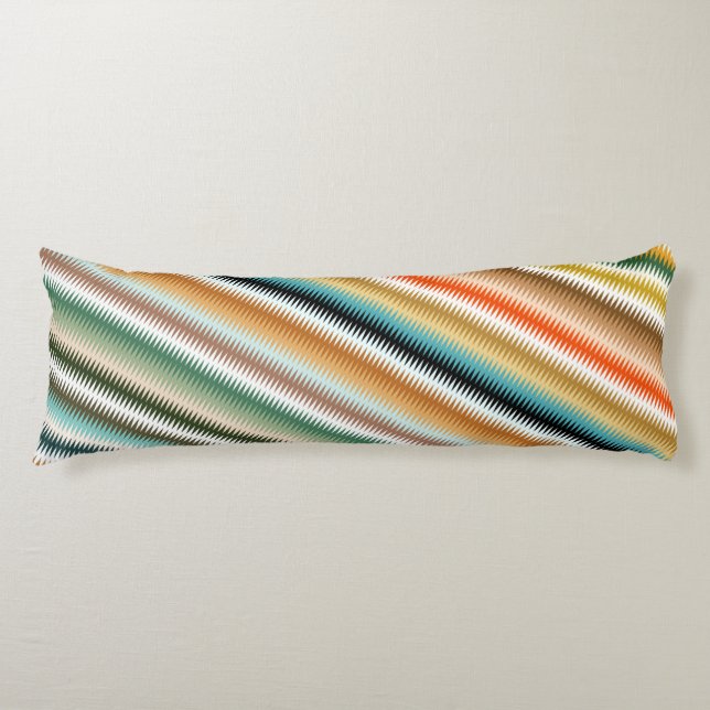 Wavy Zigzag Multicolored Pattern Body Pillow (Front)