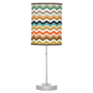 Wavy Zigzag Multicolored Pattern Table Lamp