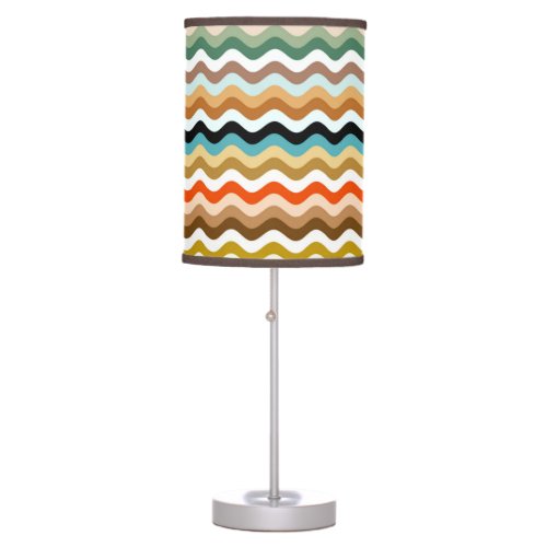 Wavy Zigzag Multicolored Pattern  Table Lamp