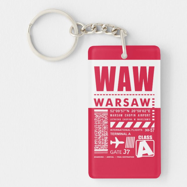 WAW Warsaw Airport Keychain (Front)