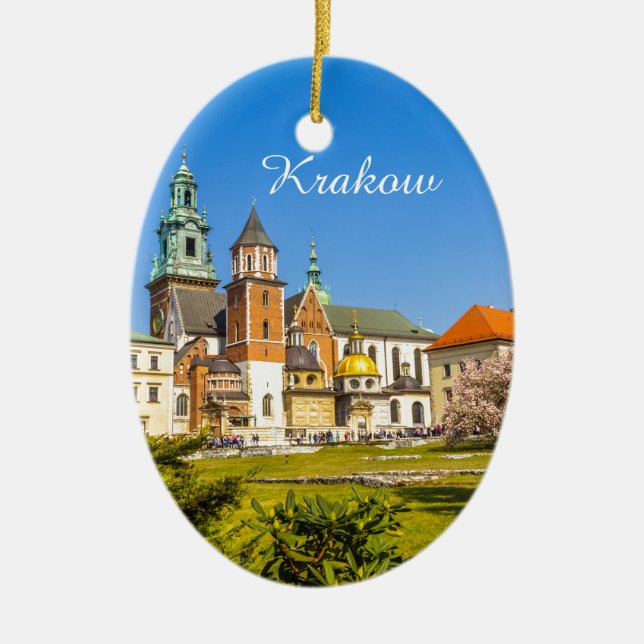 Wawel Castle, Krakow, Poland Ceramic Ornament (Front)