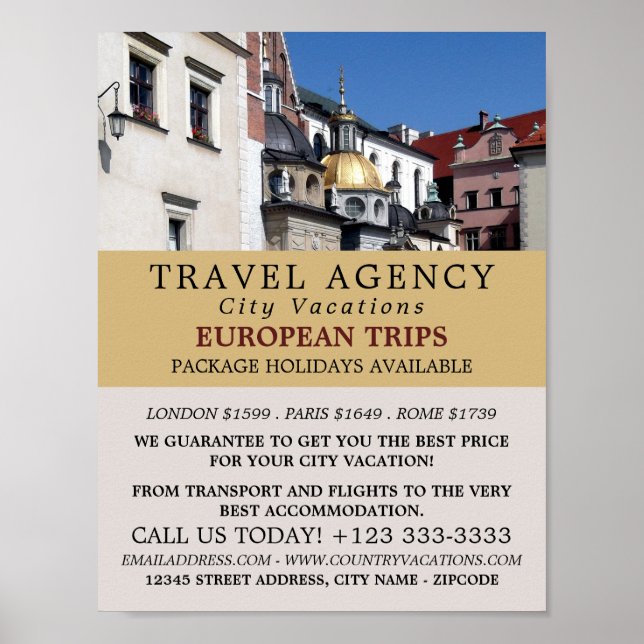 Wawel Cathedral, Kraków, Travel Agency Advertising Poster (Front)
