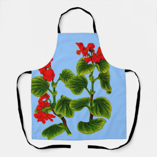 wax begonia flowers print apron
