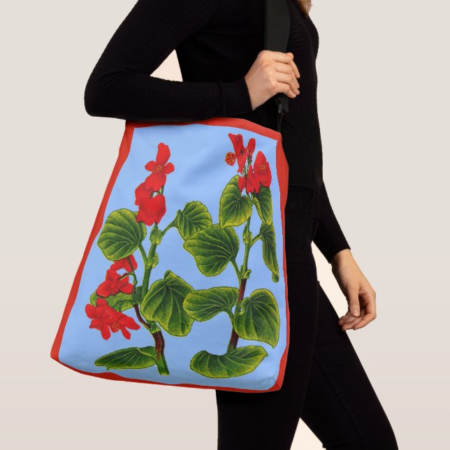 wax begonia print wax begonias print crossbody bag (Close Up)
