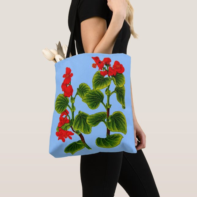 wax begonia print wax begonias print tote bag (Close Up)