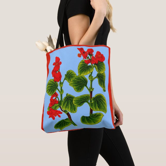 wax begonia print wax begonias print tote bag (Close Up)