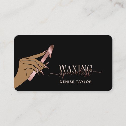 wax blush pink woman hand waxing technician  busin business card