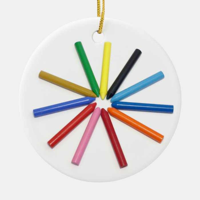 Wax crayons christmas tree ornament