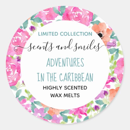 Wax Melt Collection Pretty Floral Large Product Classic Round Sticker