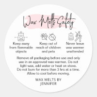 Wax Melt Warning Label Feminine Safety Sticker
