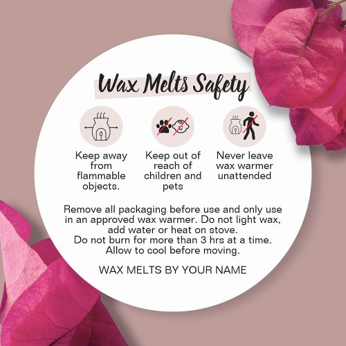 Wax Melt Warning Label Feminine Safety Sticker