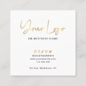 Wax Melts Safety Guide White & Gold Logo Card (Back)