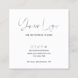 Wax Melts Safety Guide White & Silver Logo Card Zazzle