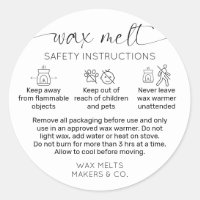 Wax Melt Tart Warning Labels - 1,000 Labels