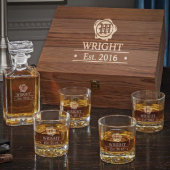 Wax Seal Box Set w/ Decanter and Whiskey Glasses (Front)