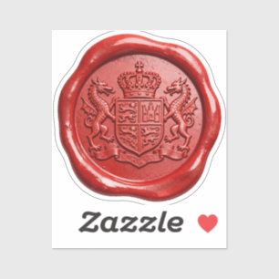 Wax Seal - Crest Crown Dragons Banner 1 Sticker