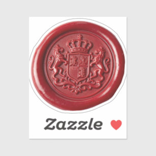 Wax seal - Crest Crown & Lions 2 Sticker