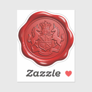 Wax seal - Crest Crown & Unicorns 1 Sticker
