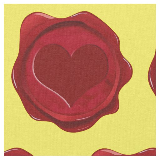WAX SEAL HEART + your background & ideas Fabric