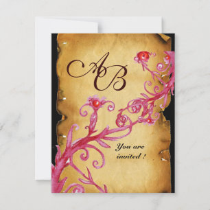 WAX SEAL MAGIC BERRIES MONOGRAM red brown purple Invitation