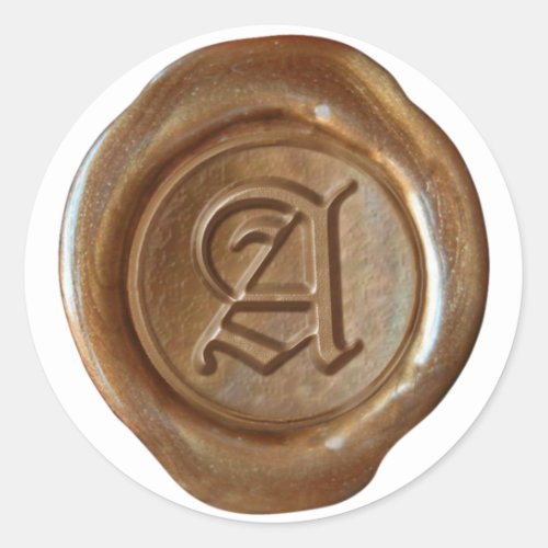 Wax Seal Monogram _ Copper _ Old English A _